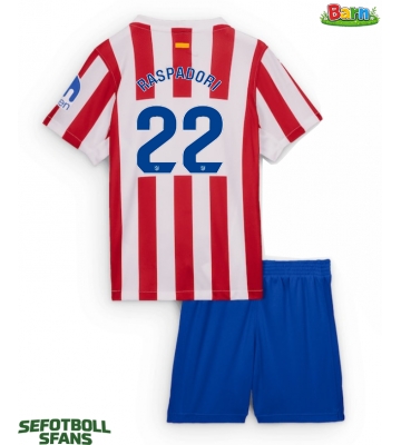 Atletico Madrid Giacomo Raspadori #22 Hemmaställ Barn 2025-26 Kortärmad (+ Korta byxor)